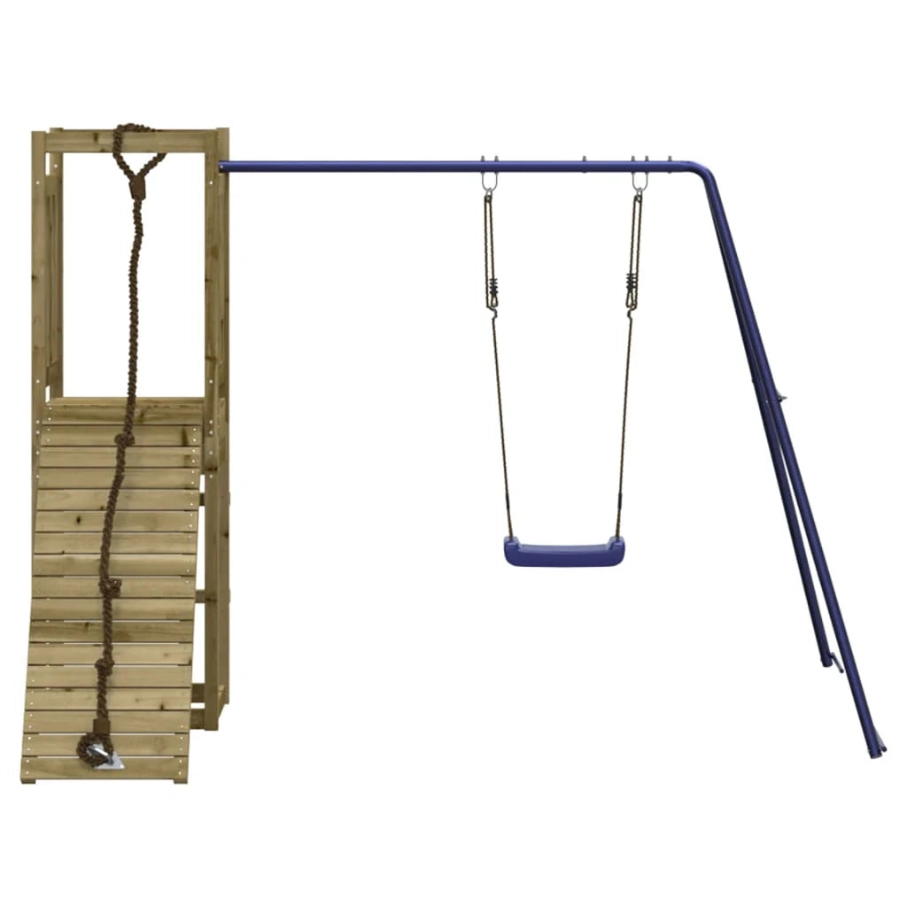 Altalene per parco giochi all'aperto scivolo altalene robuste giochi da giardino 237 x 184 x 169 cm legno di pino impregnato 02_0004742