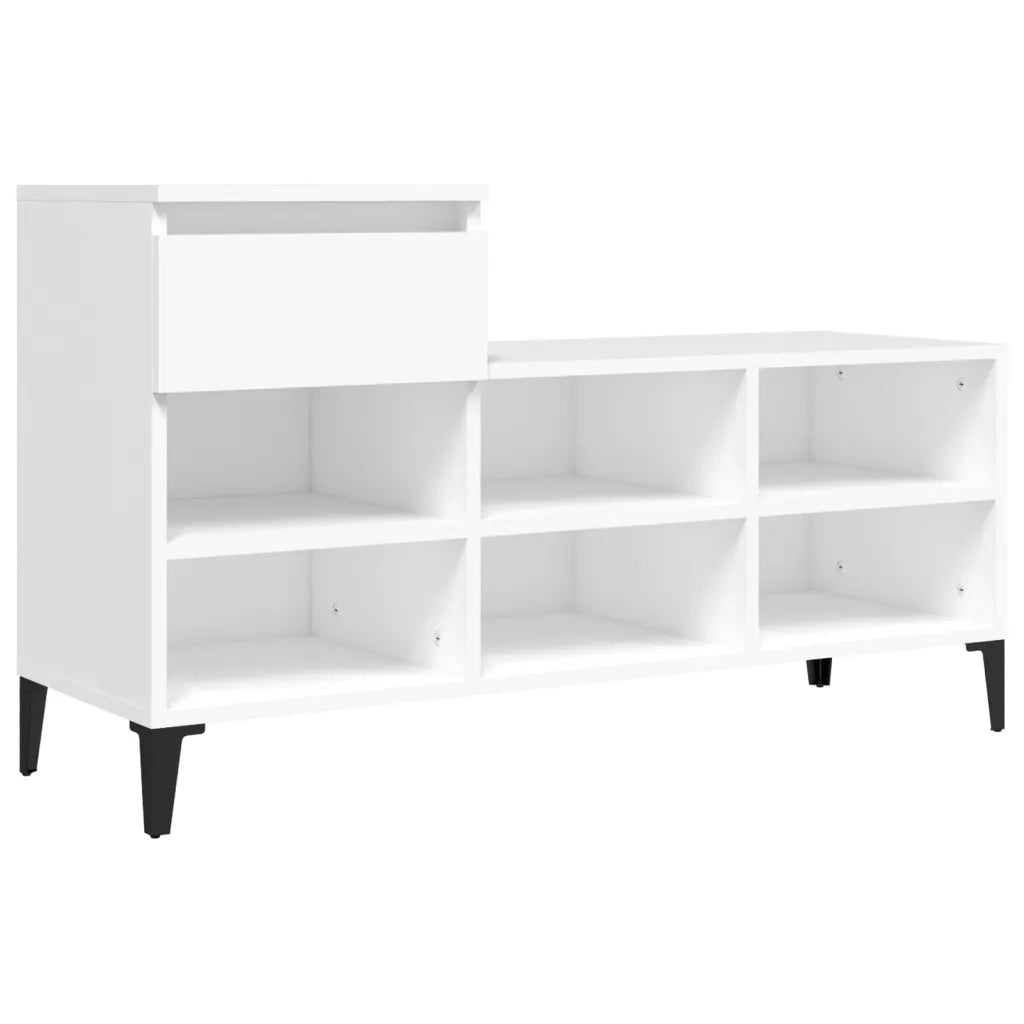 Scarpiera-Scaffale per scarpe Bianca 102x36x60 cm in Legno Multistrato 855289