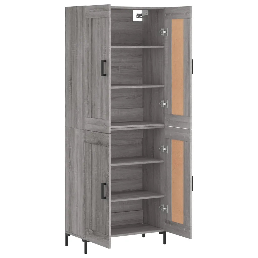 Credenza Grigio Sonoma 69,5x34x180 cm in Legno Multistrato 3199687