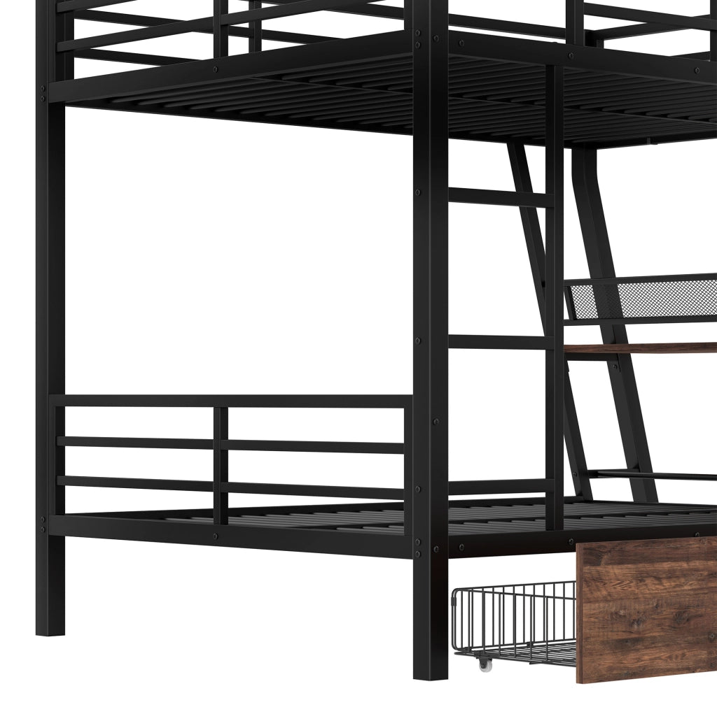 Letto a soppalco 140x200 cm con scrivania, cassetti e LED