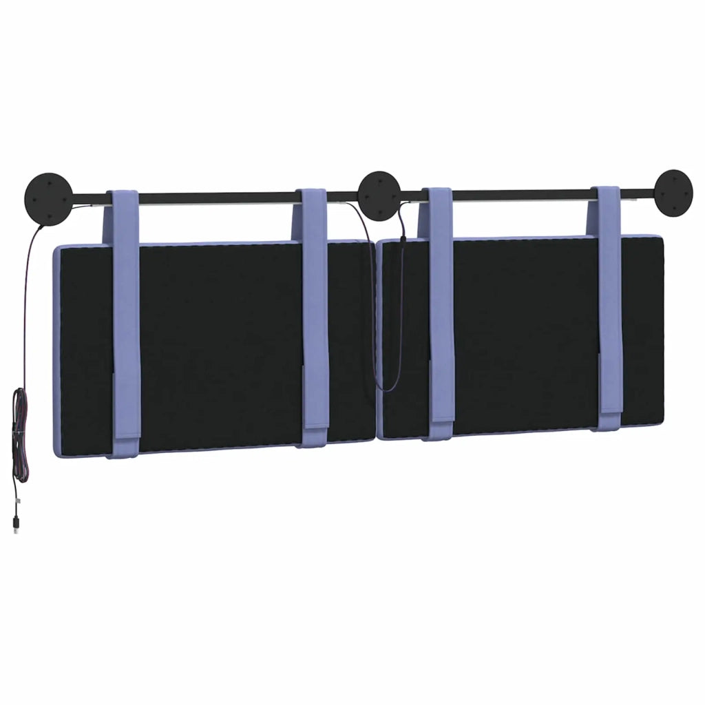 Testiera sospesa Con luce LED Blu jeans Tessuto 3423948