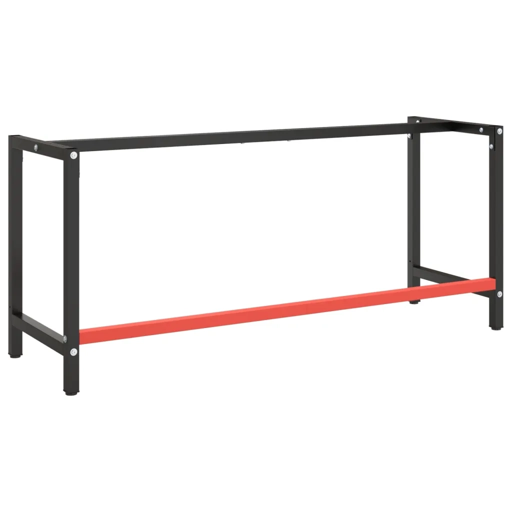 Telaio Banco da Lavoro Nero e Rosso Opaco 180x57x79 cm Metallo 151457