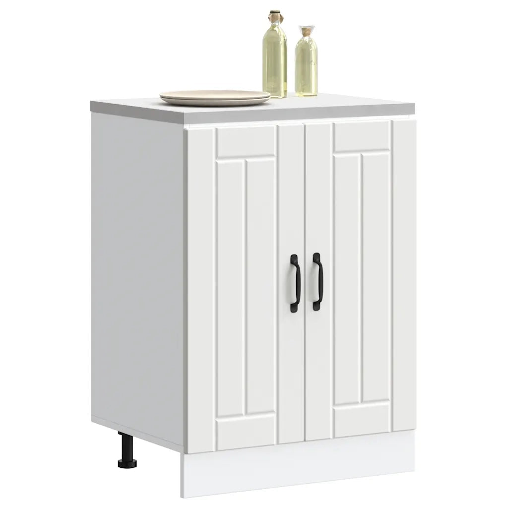 vidaXL Mobile Base Lavello Lucca Bianco in Legno Multistrato