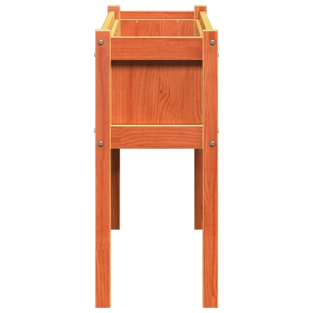 Fioriera Giardino Gambe Marrone Cera 110x31x70 cm Massello Pino 837568