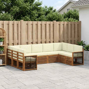Set di divani da esterno 7 pz Naturale e Crema 3384831