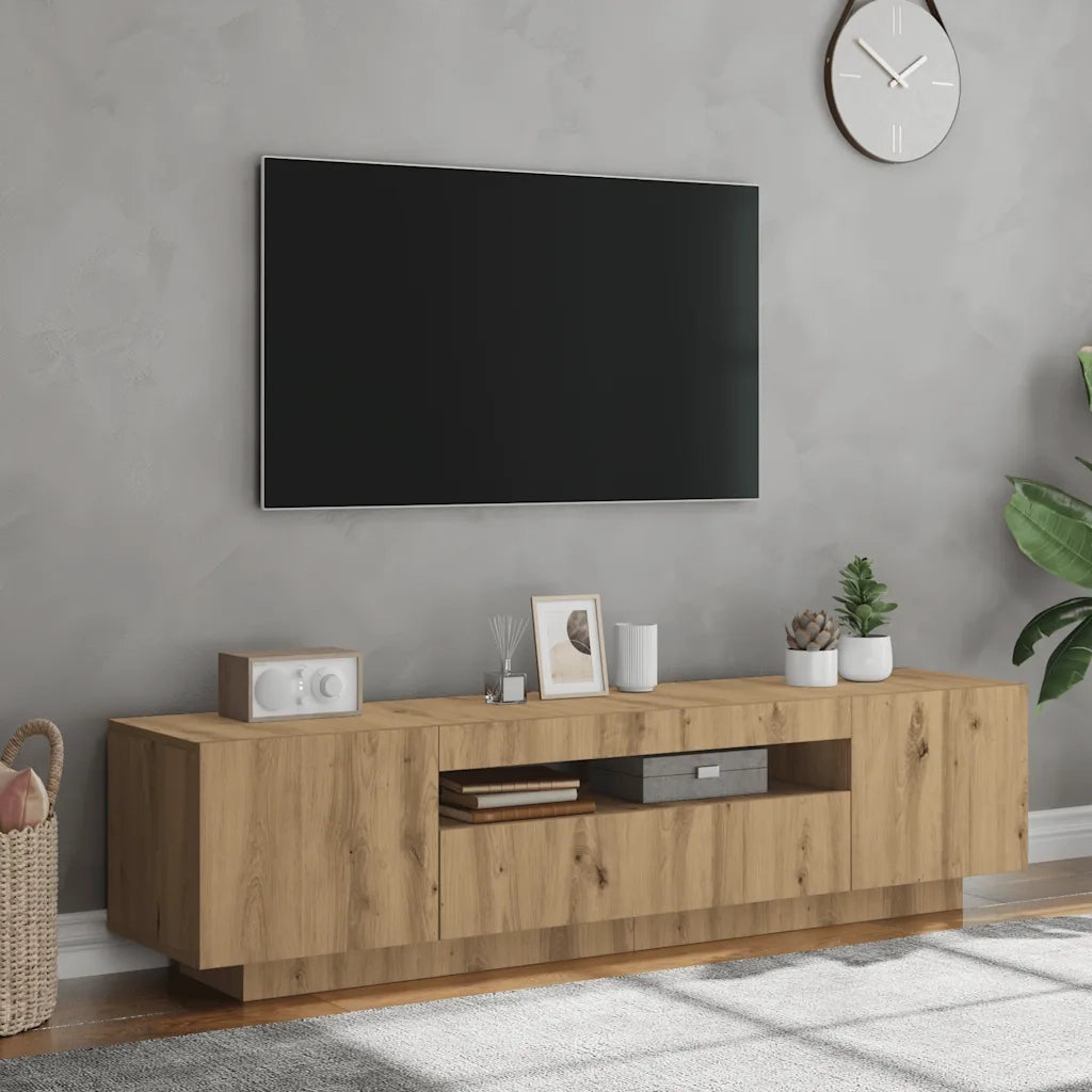 Mobile Porta TV con LED Artigianale 160x35x40 cm Multistrato 856360