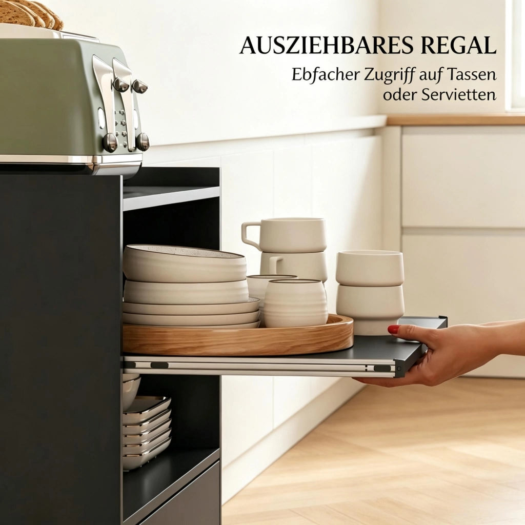 Carrello da cucina con ruote, carrello da cucina mobile con armadietto, cassetti e ripiani per la cucina