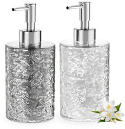 Set di due dispenser di sapone 400 ml in plastica - Anticorrosivo - Progettato per cucina/bagno - Disegno moderno - Flacone a pompa