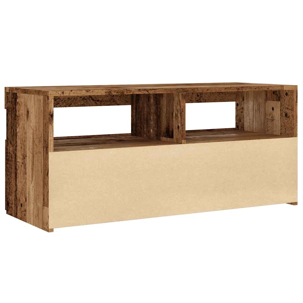 Mobile TV multimediale scaffale TV credenza mobile TV sala da pranzo soggiorno camera da letto con luci LED legno invecchiato legno ingegnerizzato marrone 02_0026837