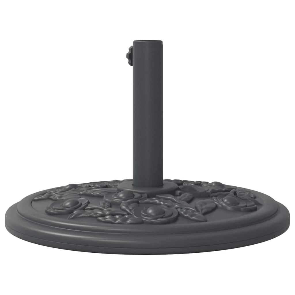 Base per ombrellone rotonda 45 x 31,5 cm stabile design floreale stile outdoor nero PE 02_0056642