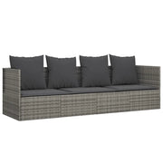 Lettino Prendisole | Sdraio da giardino | Lettino da sole da Esterno con Cuscini Grigio in Polyrattan