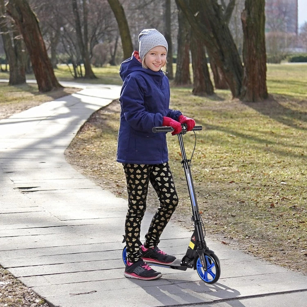 Scooter pieghevole con 2 ruote e freno, monopattino per bambini con 3 altezze regolabili, skateboard, carico fino a 100 kg, per bambini oltre 8 anni e adulti