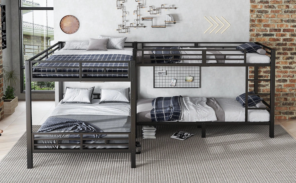 LETTO A CASTELLO 90x200 cm e 140x200 cm con scala a 3 gradini nero
