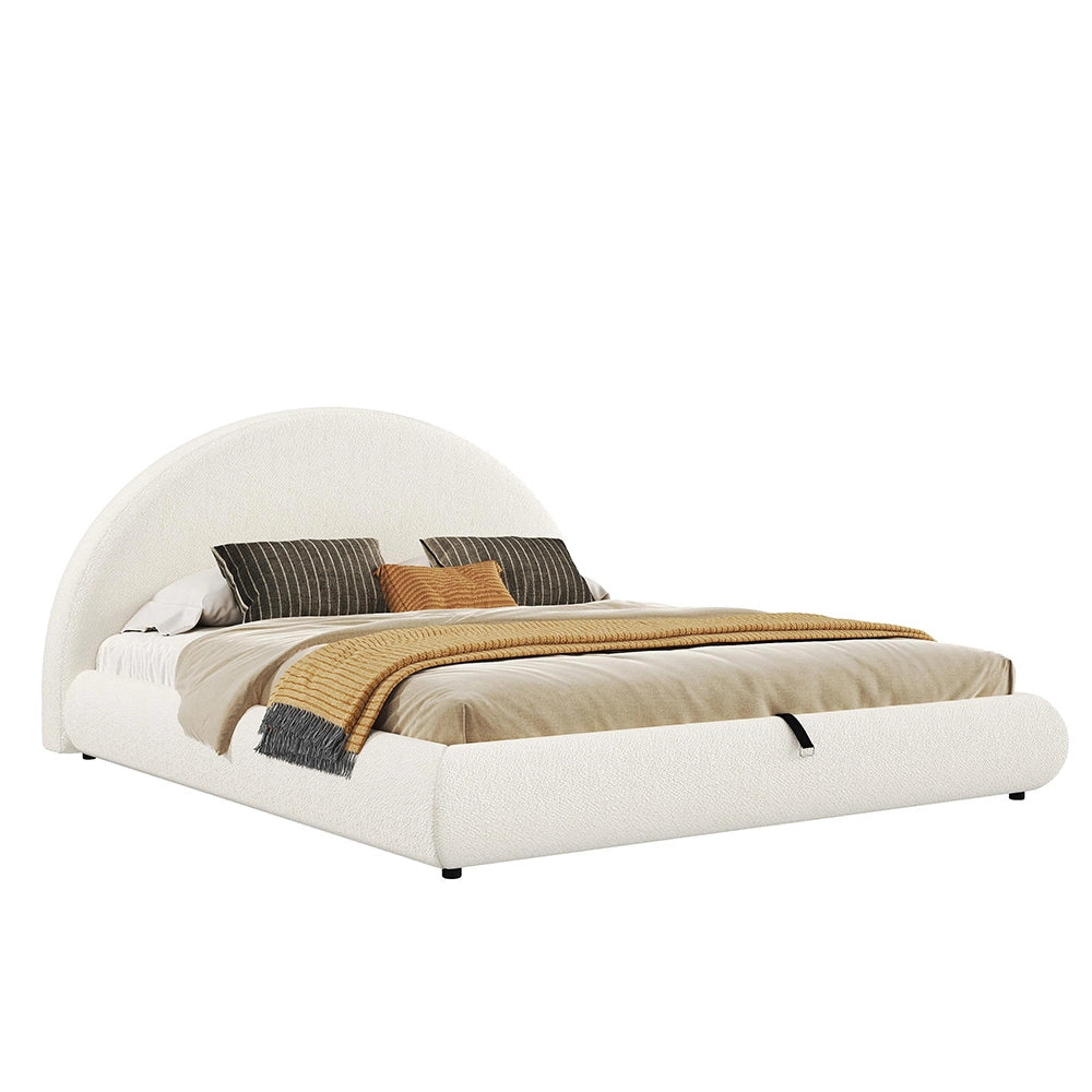 Letto matrimoniale-Xylo-180x200cm idraulico spazio ripiano beige