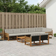 Set di divani da esterno 9 pcs Naturale e Grigio Chiaro 3381523