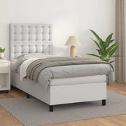 Giroletto a Molle con Materasso-Struttura Letto Bianco 90x190 cm in Similpelle 690675