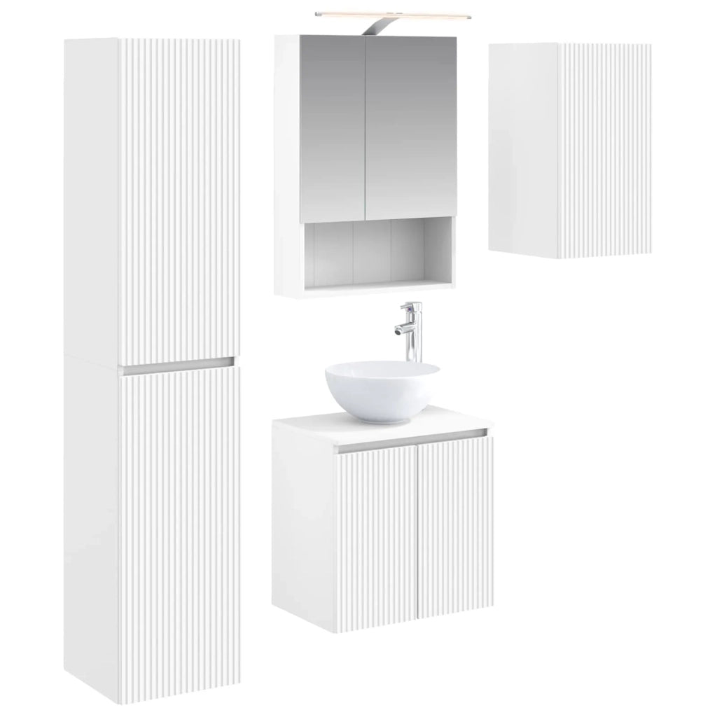Set di Armadi da Bagno 5 pcs Bianco 50 x 14,5 x 70 cm 3407295