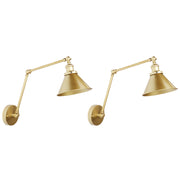 Set di 2 lampade da parete in metallo oro Braccio Orientabile stile Industriale