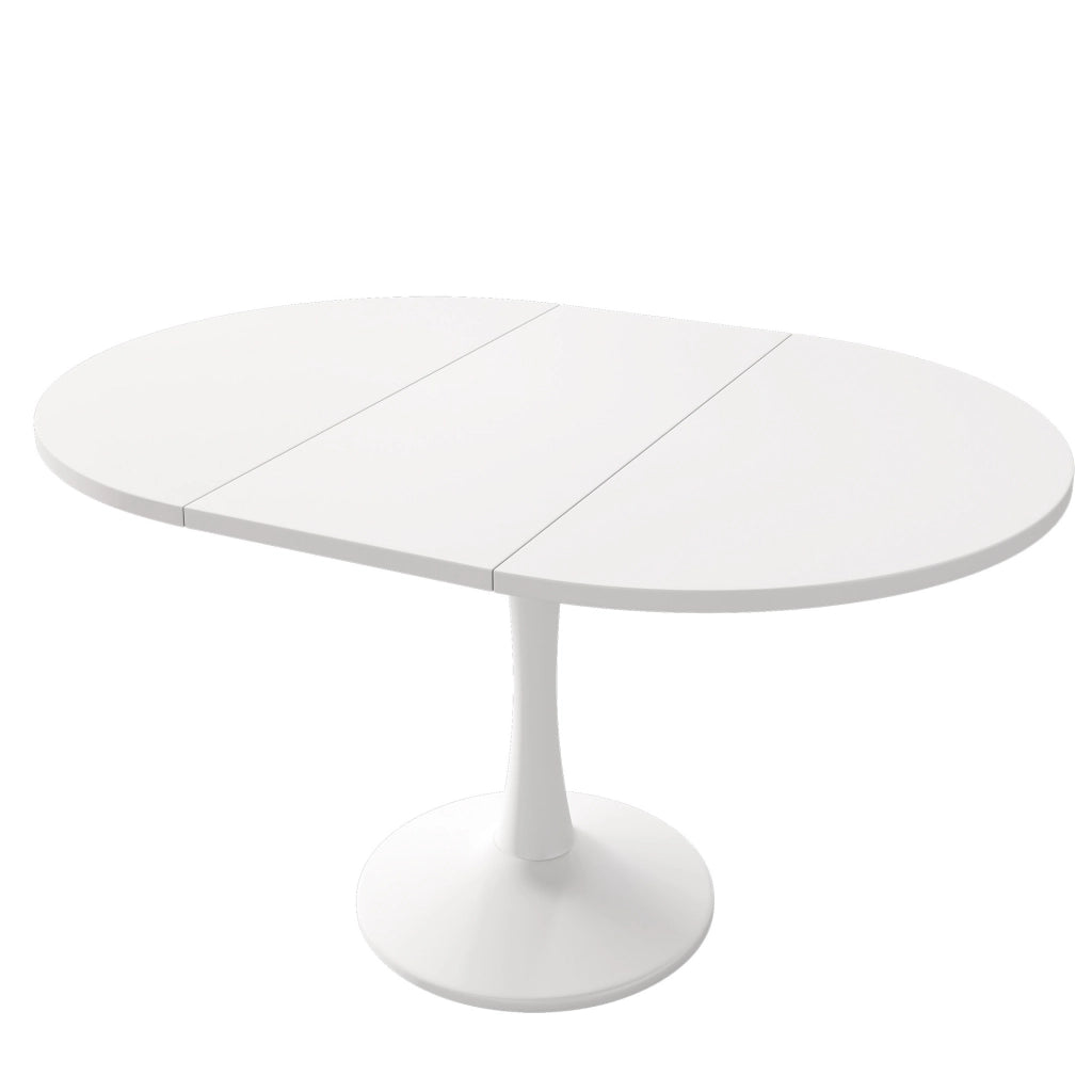 Tavolo da pranzo allungabile ovale; bianco; MDF