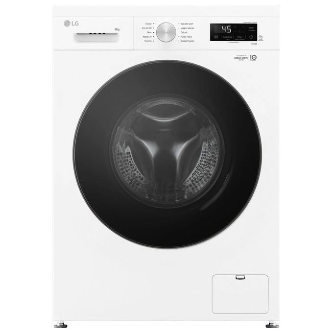 LG F4NX1009NWB Lavatrice smart 9kg, Classe A, 1400 giri, 6 Motion, Allergy Care, Bianca