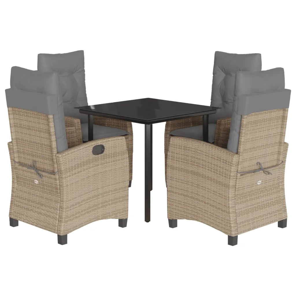 Set Pranzo da Giardino 5 pz con Cuscini Beige Misto Polyrattan 3212833