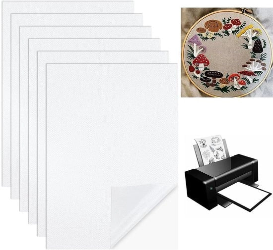 Bordure adesiva acqua-resistente - 6 pezzi A4 - Autoadesivo - Professionale - Carta di stabilizzazione - Decorazione creativa - Carta per cucito