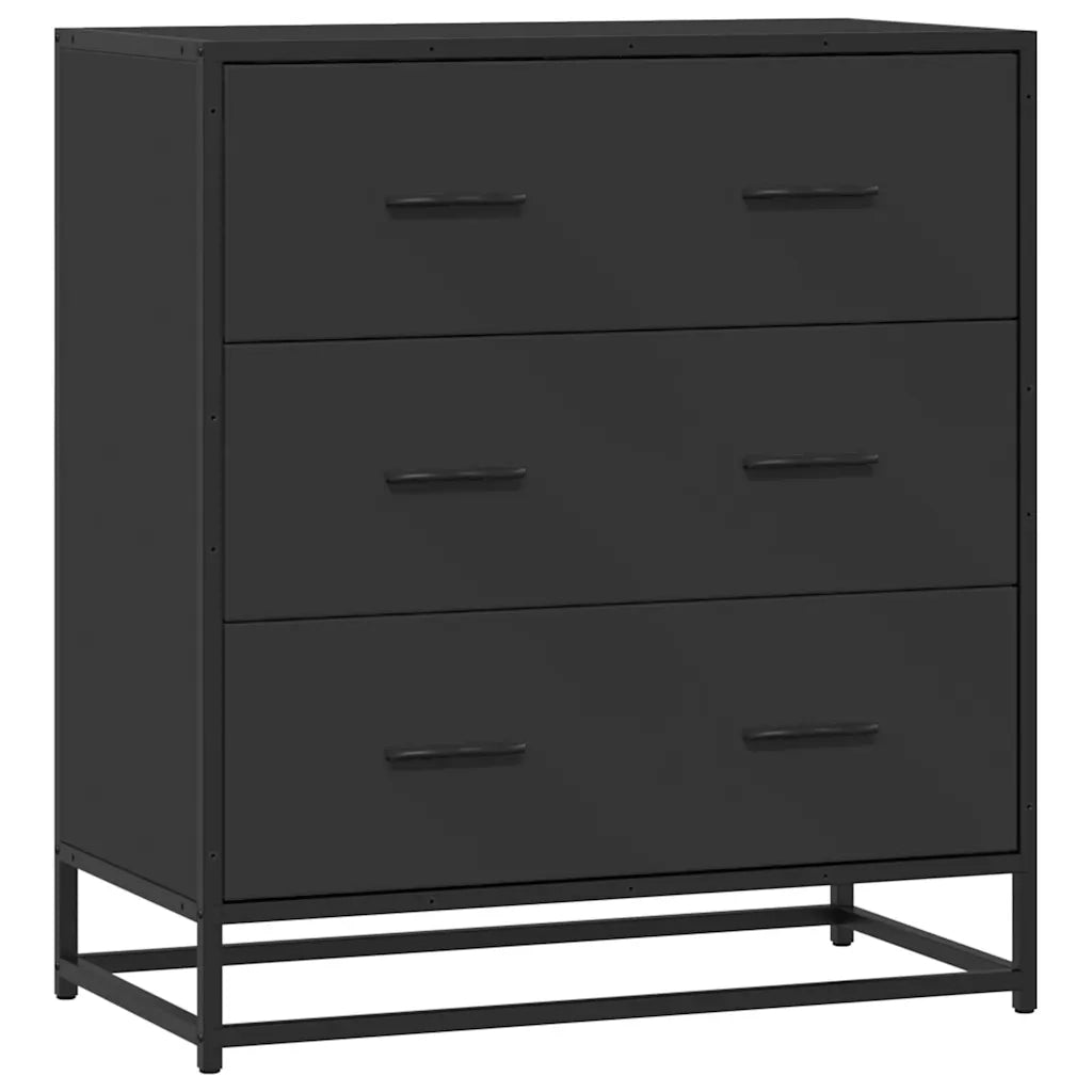 Credenza-Buffet-Armadio da cucina Rovere Nera 68x35x76 cm in Truciolato e Metallo 712535