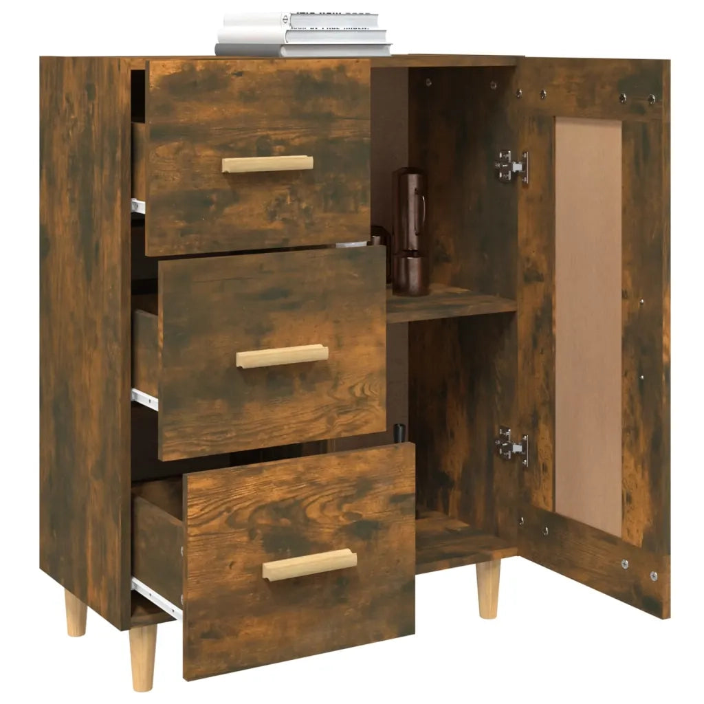 Credenza | Madia | Buffet da pranzo | Armadio da pranzo Rovere Fumo 69,5x34x90 cm in Legno Multistrato