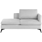 Chaise Lounge Grigio Chiaro Rivestimento in tessuto poliestere lato destro con cuscino decorativo Gambe in metallo Soggiorno di design moderno