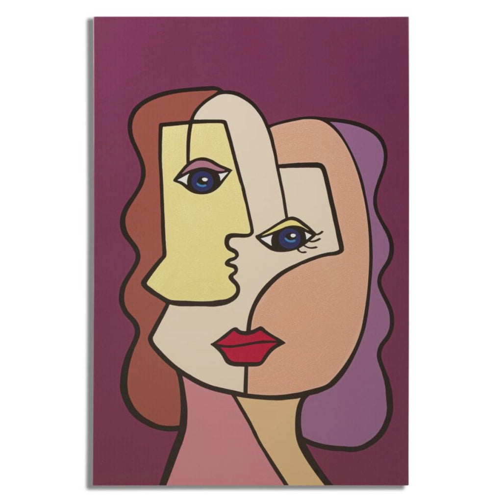 Stampa su Tela Viso 14, Multicolore, Legno, 60x3x90 cm