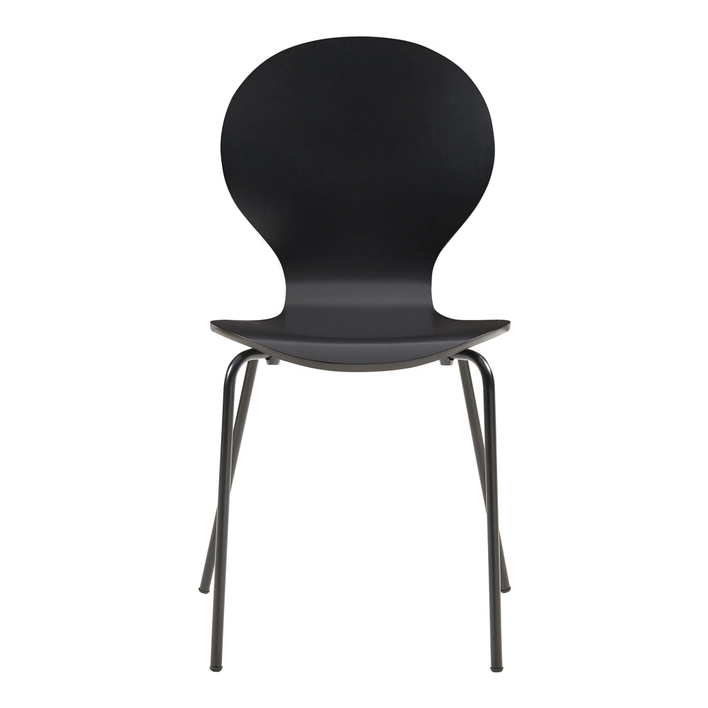 Set di 4 Sedie da Sala ETNE Impilabili - Nero [en.casa]