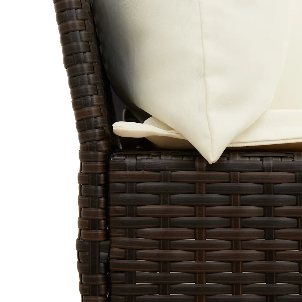 Divano da Giardino con Cuscini-Sofa da Giardino-Divano da esterno in Polyrattan Marrone 558995