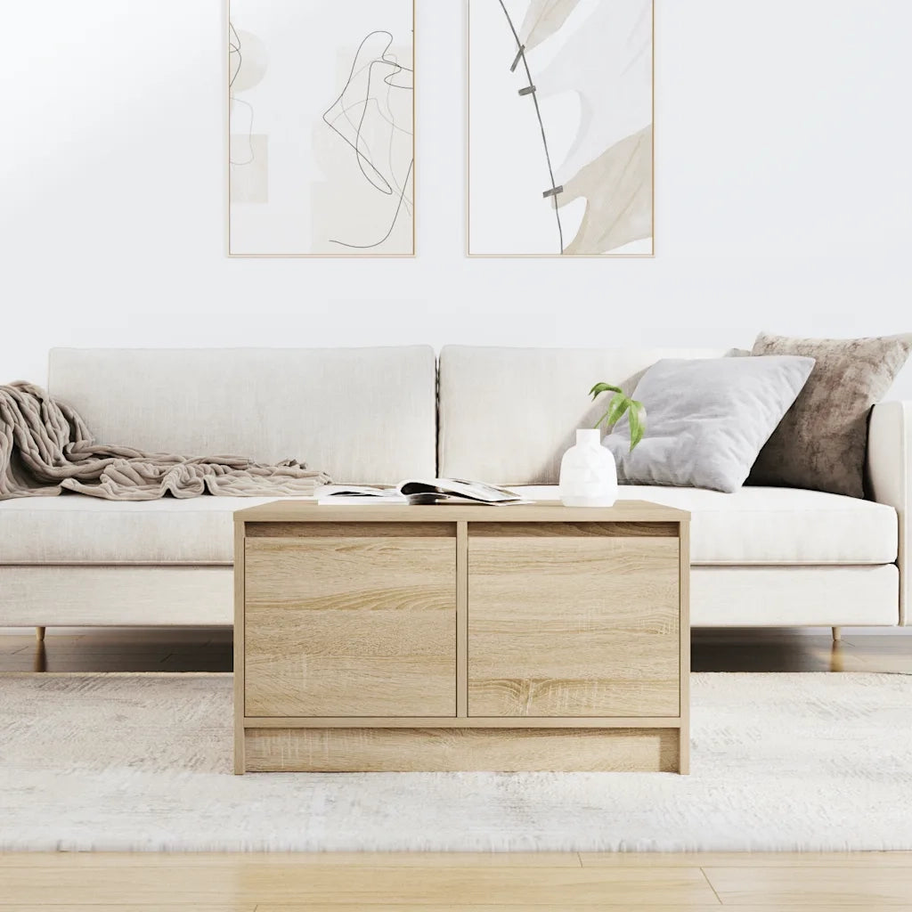 Tavolino da Salotto con Cassetti Rovere Sonoma 70,5x70x40 cm