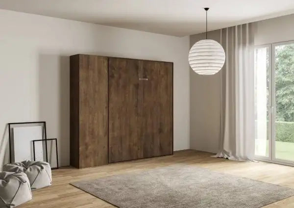 Letto una piazza e mezzo a scomparsa 120 Kentaro con colonna noce