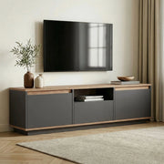 Morrigan, Mobile Porta tv un Ripiano, 160x30x42h cm Nero Antracite