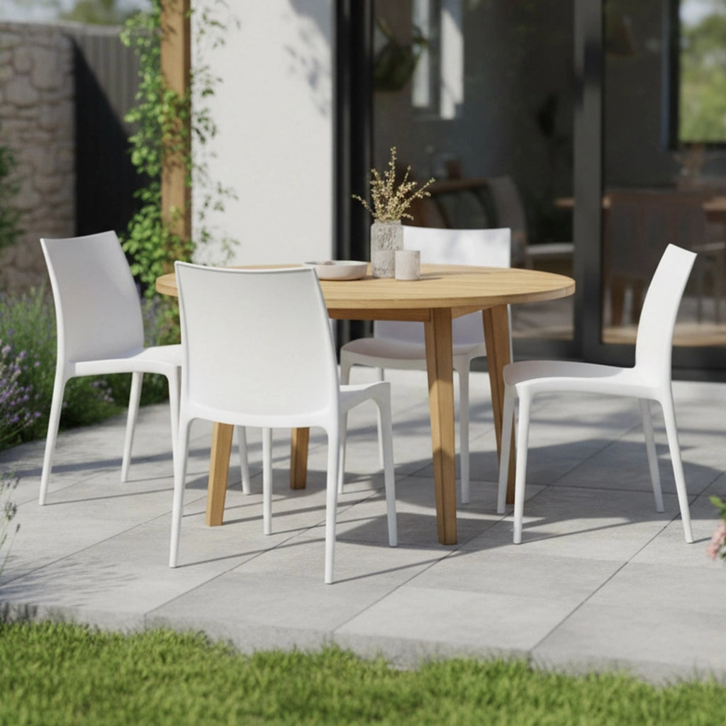 Grover, Sedia da Esterno 4 Sedie Made in Italy, Bianco