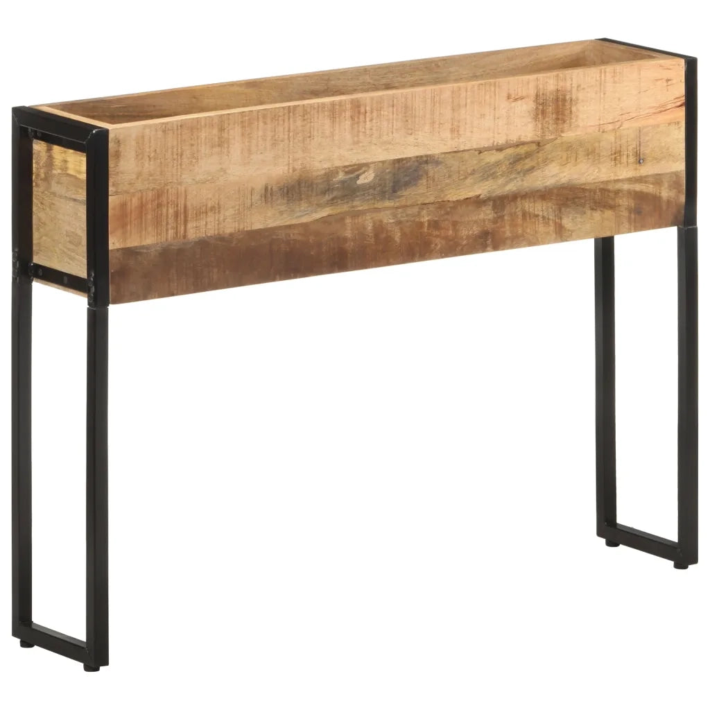 Fioriera-Vaso-Contenitore per Piante 90x20x68 cm in Legno di Mango Grezzo