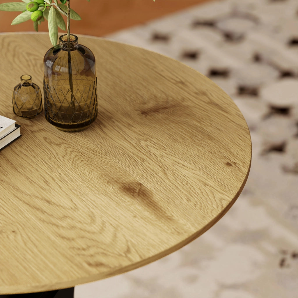 Tavolo da pranzo rotondo ¨C zephmum ¨C legno naturale 78x78x75