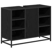 Mobile da Bagno | Armadio da bagno Rovere Nero 80 x 33 x 60 cm Legno multistrato