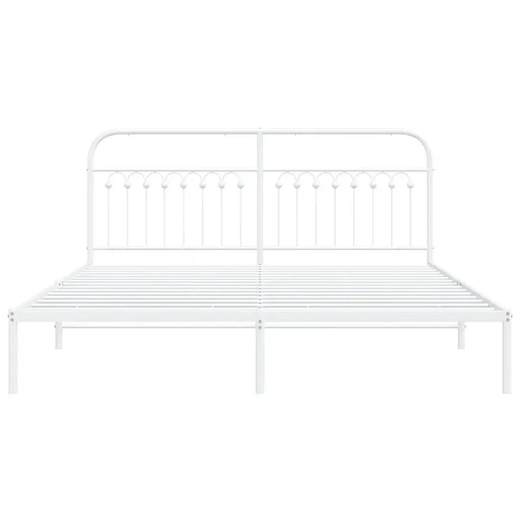 Giroletto con Testiera Metallo Bianco 183x203 cm 376653
