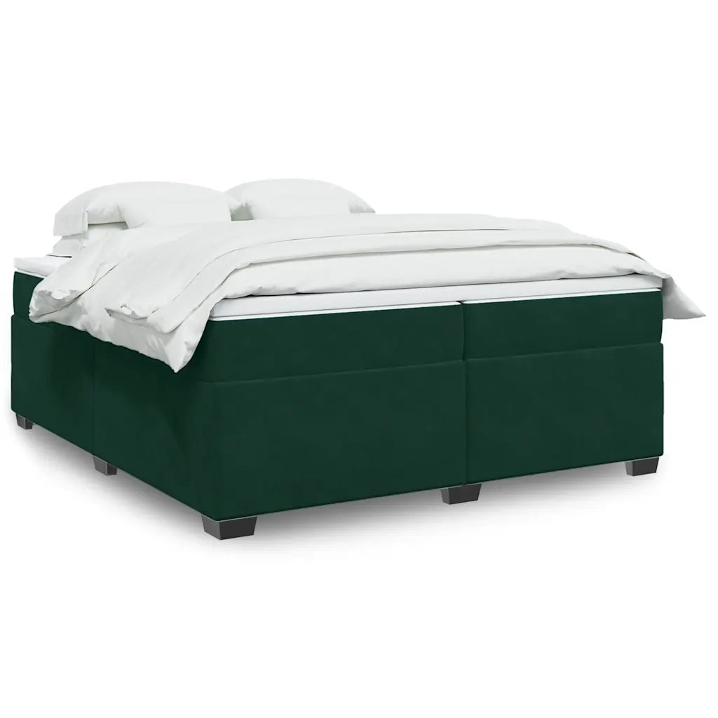 Giroletto a Molle con Materasso Verde Scuro 200x200 cm Velluto 3285308