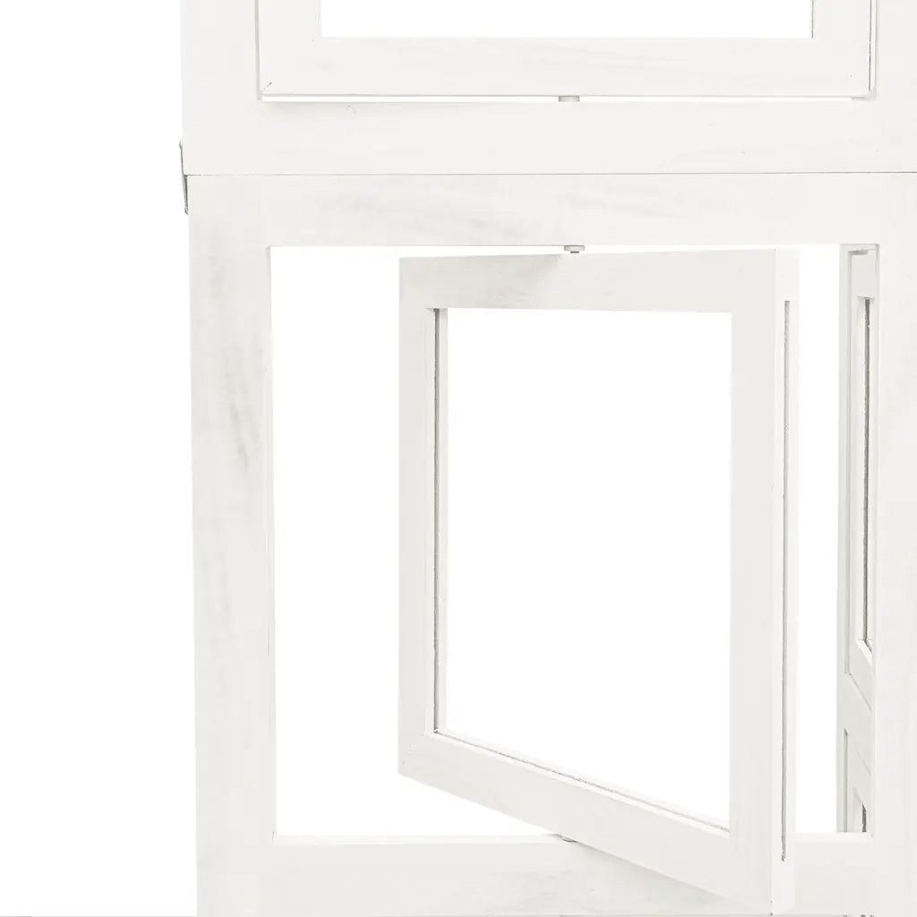 Divisorio Ambienti 6Pannelli Bianco Legno Massello di Paulownia 358700