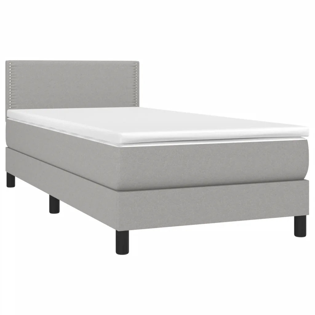 Letto a Molle Materasso e LED Grigio Chiaro 80x200 cm Tessuto 3133029