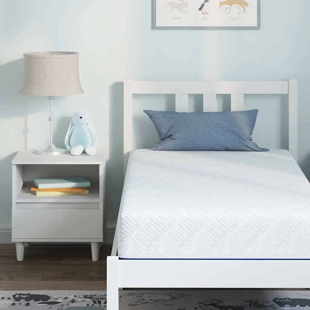 Materasso-Materasso per letto Bianco e Blu 80 x 160 cm Tessuto Jacquard