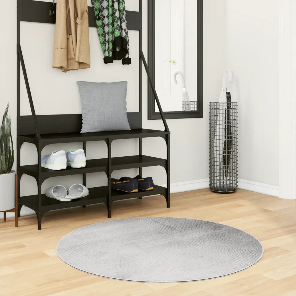 Tappeto IZA a Pelo Corto con Aspetto Scandinavo Grigio Ã˜ 100 cm