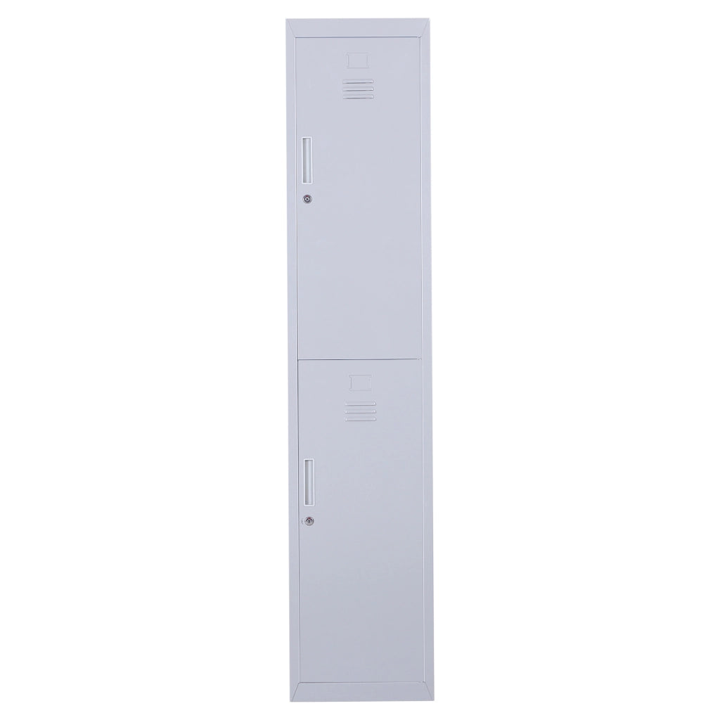 Armadio metallico a ante con 2 compartimenti ¨C zephmum ¨C 38x46x180 cm grigio