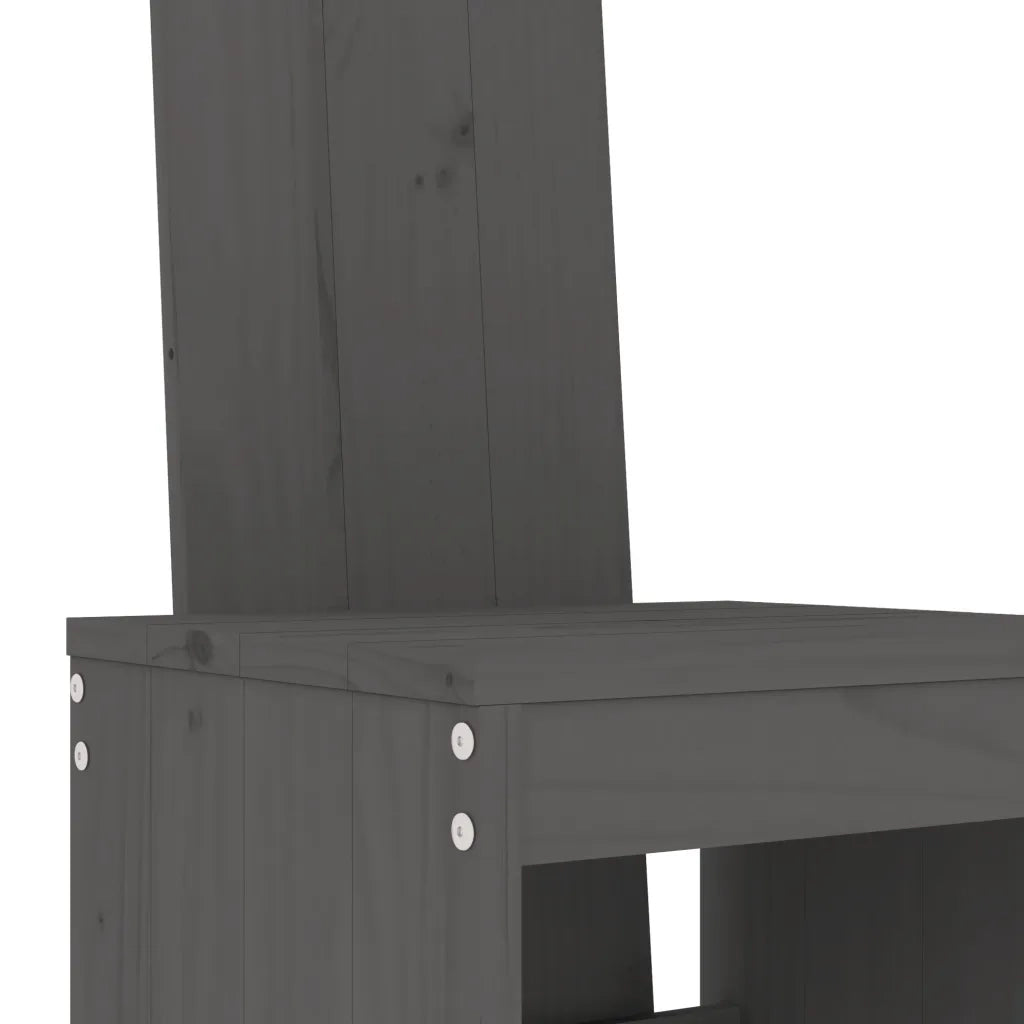 Set Bar da Giardino 5 pz | Set Salotto da Giardino Grigio in Legno Massello di Pino