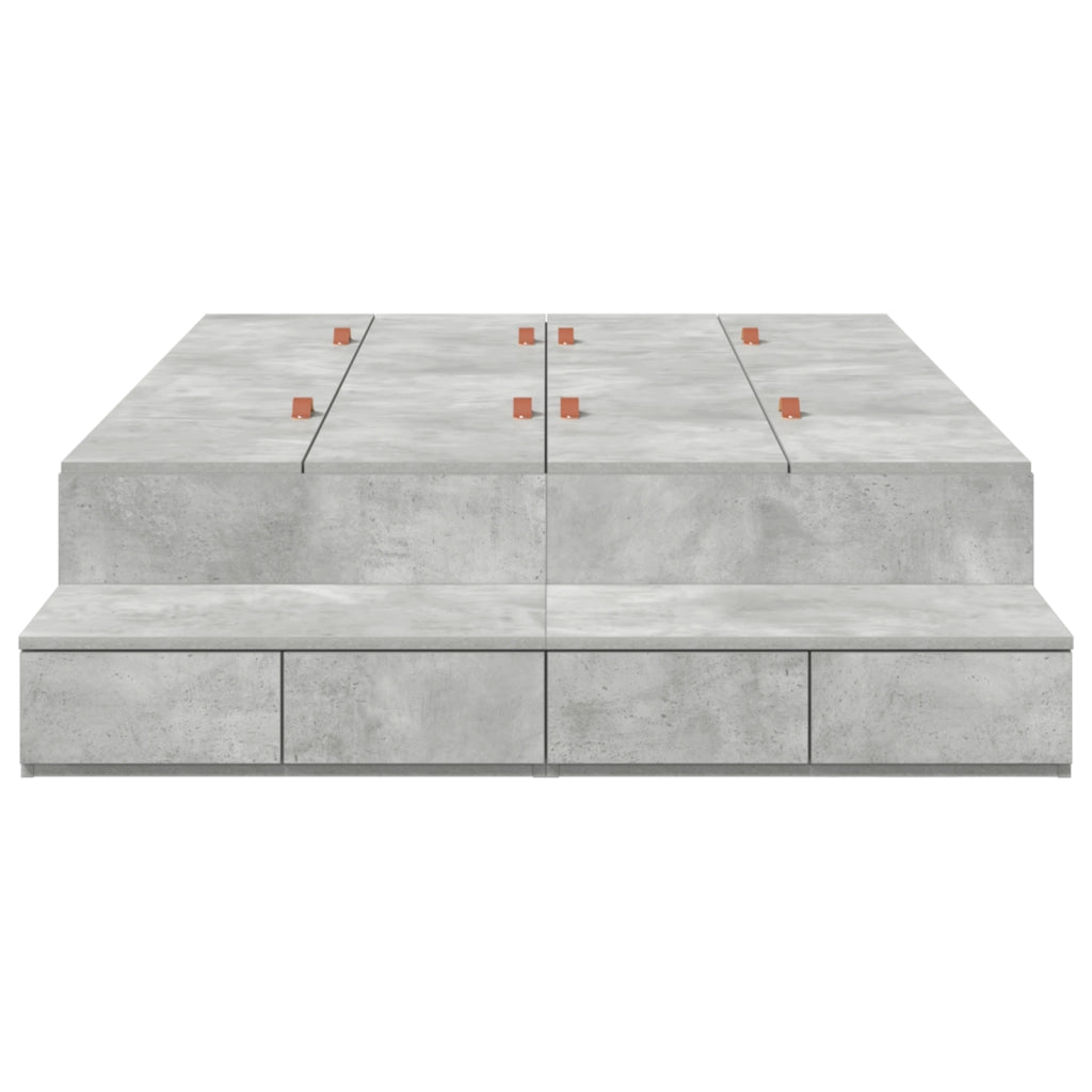 Struttura letto contenitore grigio cemento 120x190 cm