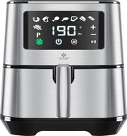 Frittura a aria XXL 5,5L | Acciaio inossidabile, Display Touch, 8 Programmi | Frittura e Cottura senza Olio