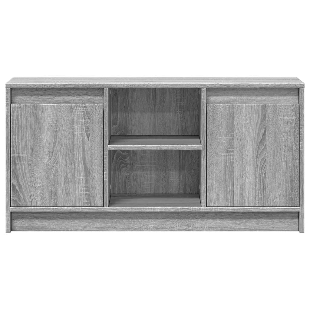 Mobile TV multimediale mensola TV credenza mobile TV sala da pranzo soggiorno camera da letto con illuminazione a LED rovere Sonoma 100 x 34 x 50 cm legno ingegnerizzato grigio 02_0026495